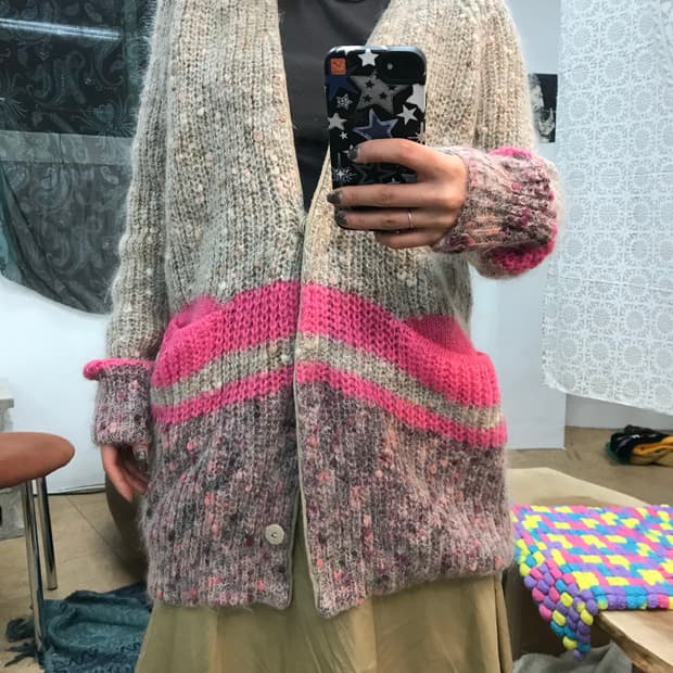 잇미샤 여성 롱 가디건