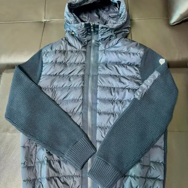 몽클레르 패딩 울 후드 네이비 블루 - 23FW