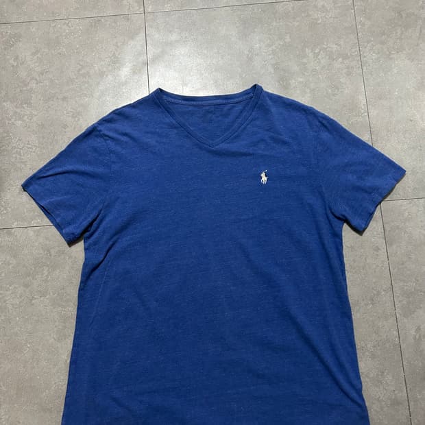 랄프로렌 폴로 블루컬러 빈티지 코튼  숏슬리브 티셔츠 100size  