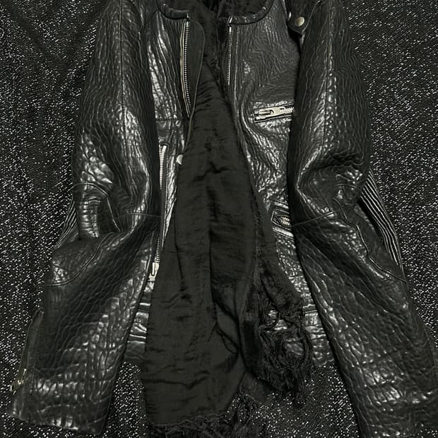 2000s VTG 크로커다일 락시크 가죽자켓 