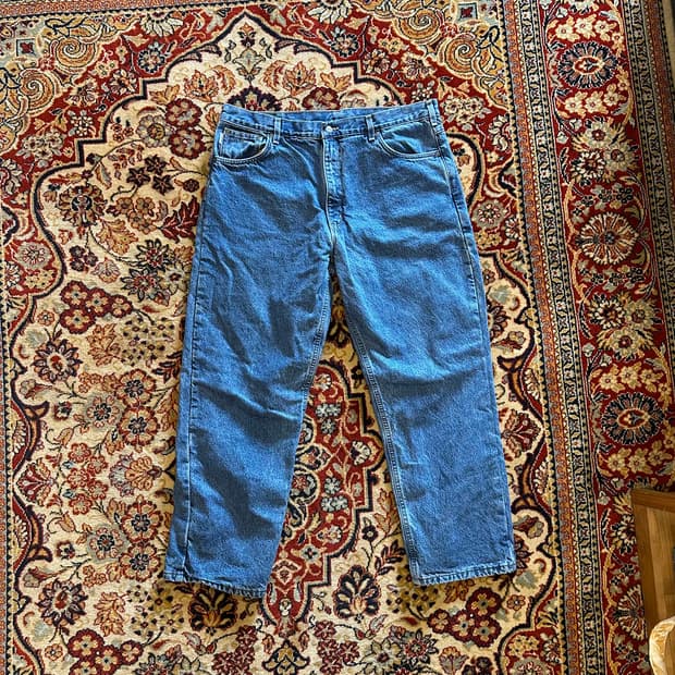 Carhartt B172 릴렉스드 핏 '체크 라이닝' 데님 팬츠 