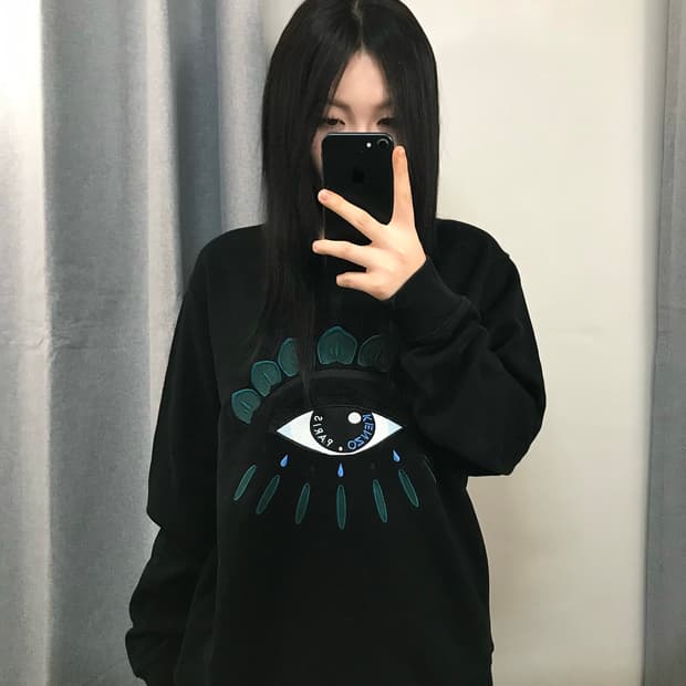 [정품]겐조 아이 자수 맨투맨 블랙 M