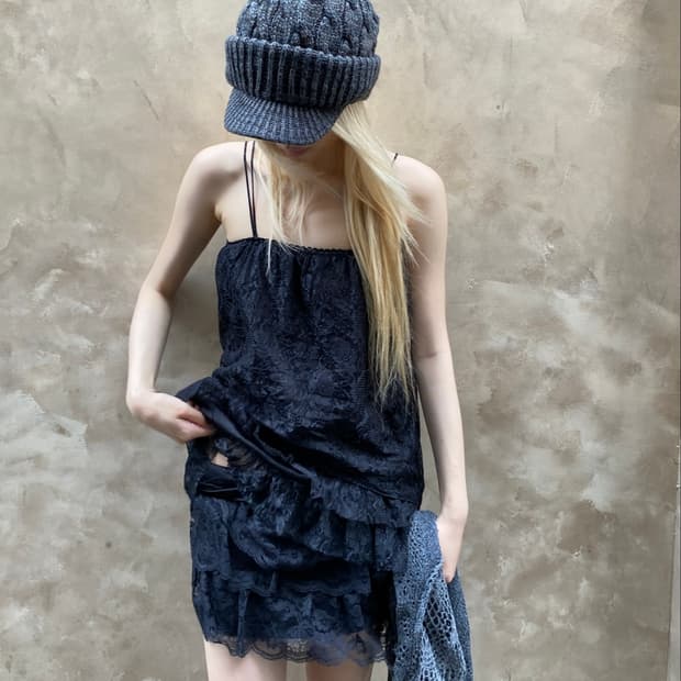 (gf)Flowers Pattern Frill Layered bustie