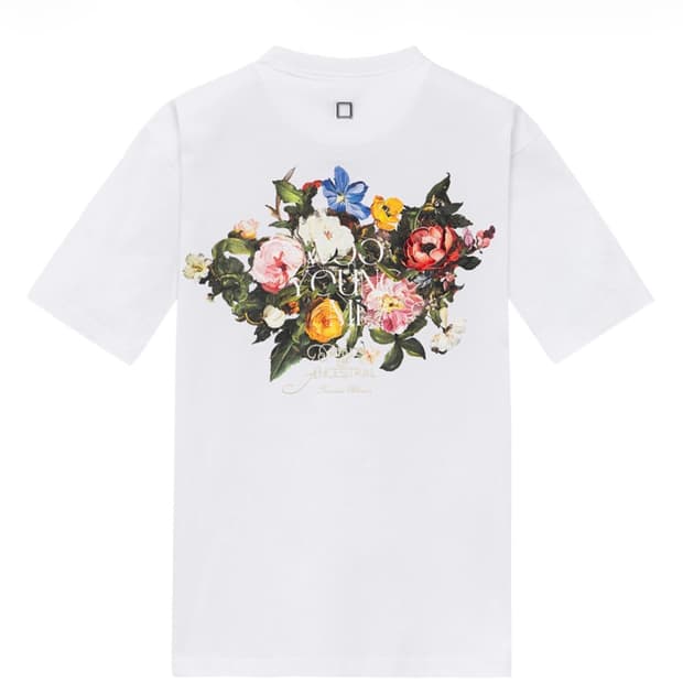25FW 우영미 플라워 백로고 티셔츠 화이트