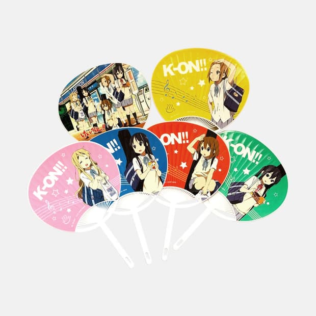 케이온X로손 콜라보 우치와 부채 6종 세트 일괄 고전 미소녀