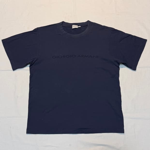 아르마니 꼴레지오니 프린팅 티셔츠 네이비