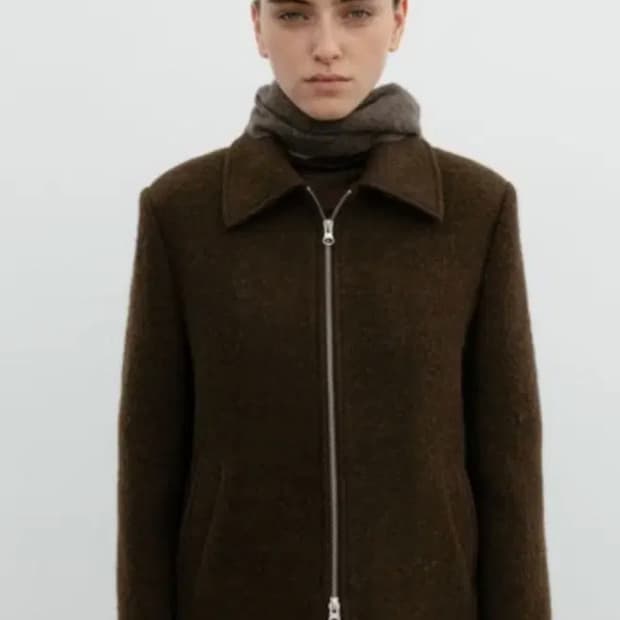 Lfm wool zip up jacket brown