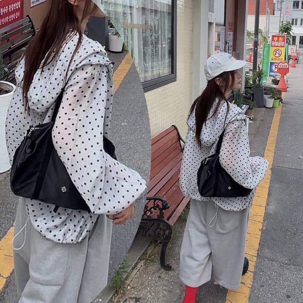 노쿨러스 폴카 닷 쉘 자켓 스노우 그레이 