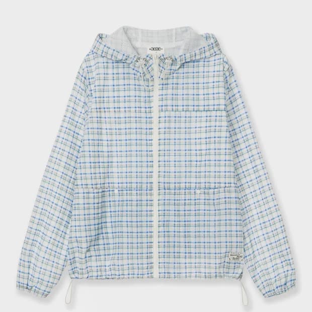 에이이에이이 체크 후드 점퍼 [white]