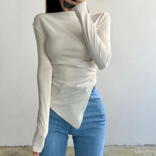 언발 셔링 티셔츠 (F)