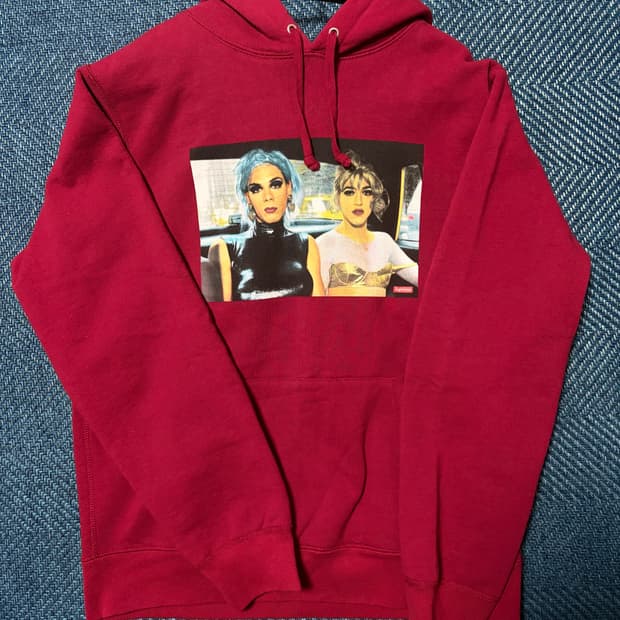 슈프림 x 낸골딘 버건디 후드 m