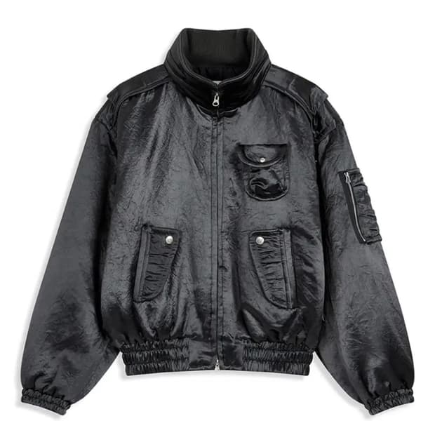 오픈와이와이 새틴 카고 봄버