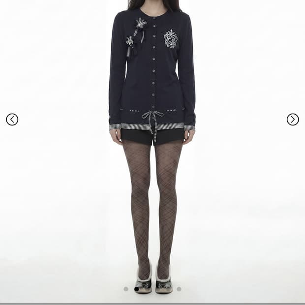 eessay 에세이 리본가디건 블랙 로제트 세트