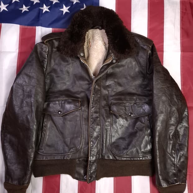 오리지날 미국제조 미해군 G-1 TAPE 리얼레더 항공자켓