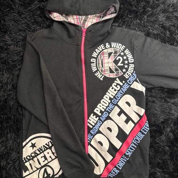 Tartan punk Hood zip-up