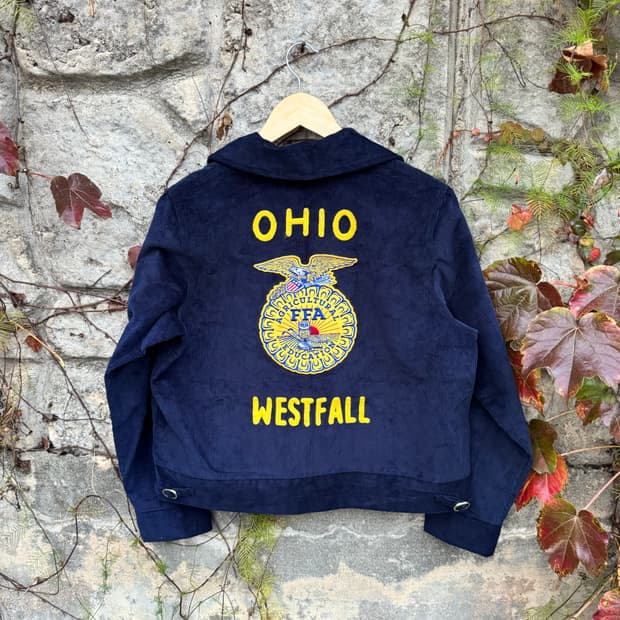 FFA 자켓 미국 농업학교 ohio 체인스티치 코듀로이 빈티지 자켓