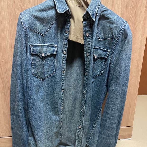 RRL 더블알엘 인디고 워싱 웨스턴 셔츠 M