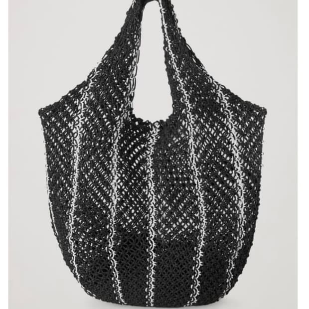 COS 코스 크로셰 쇼퍼백 숄더백 블랙