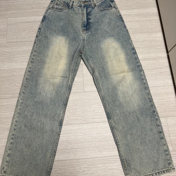 트릴리온 바이오스톤 워싱 와이드 데님 팬츠