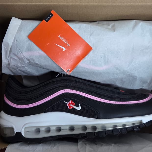 나이키 에어맥스 97 블랙/핑크 245mm | 정품 새상품 풀박스