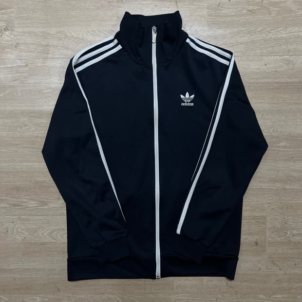 아디다스 사이드라인 삼선 로고 져지 트랙탑 집업자켓 [블랙]M/95