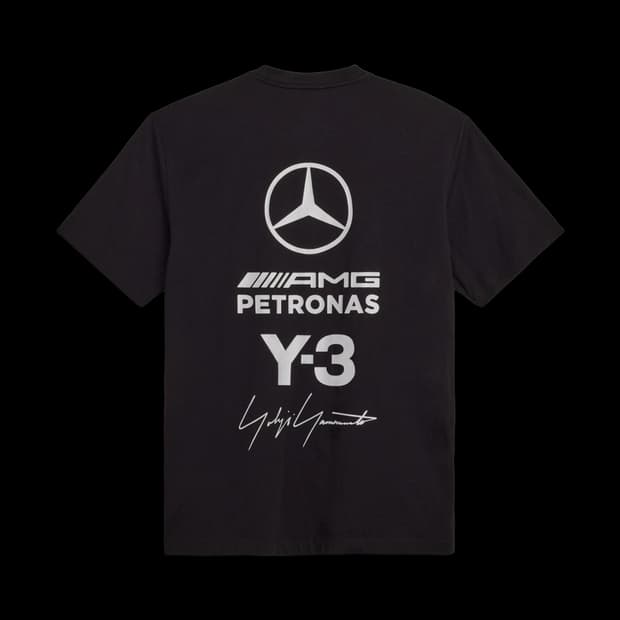 메르세데스 AMG 페트로나스 x Y-3 F1 팀 로고 스택 티셔츠