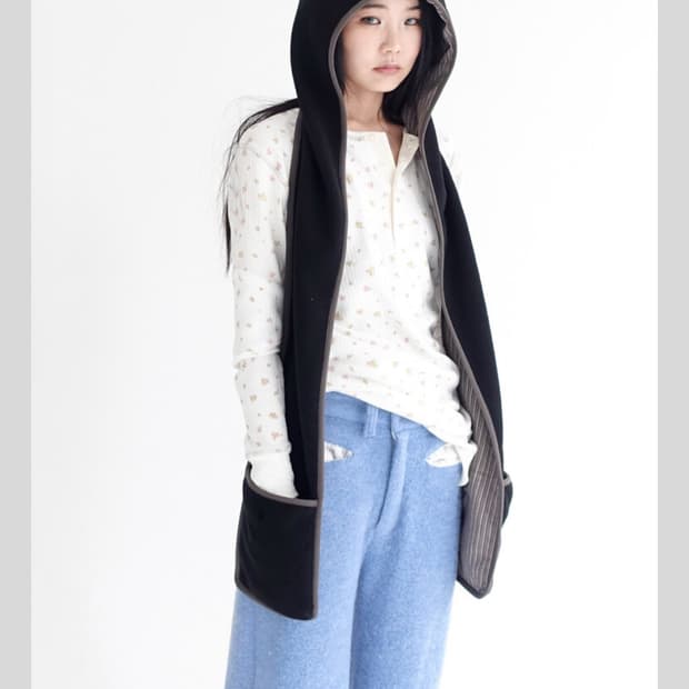 샵페어리 fleece ear hood muffler (black)