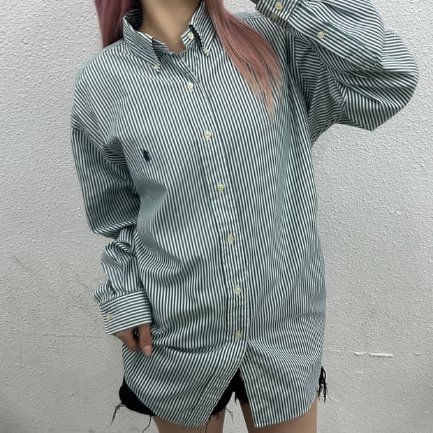 폴로 랄프로렌 네이비포니 그린 단가라 셔츠 16