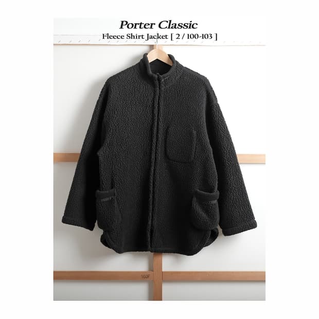 포터클래식 2(M사이즈) 플리스 집업 셔츠 자켓  블랙