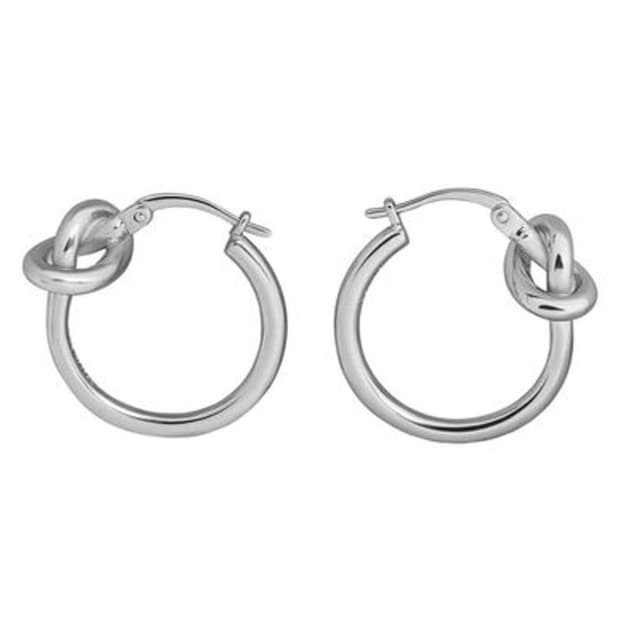 실버 매듭후프 이어링 