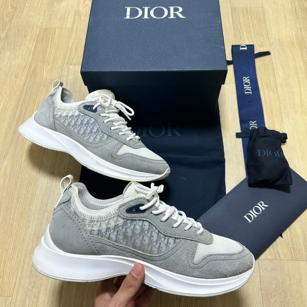 [41,풀박스] 디올 B25 오블리크 스니커즈 그레이