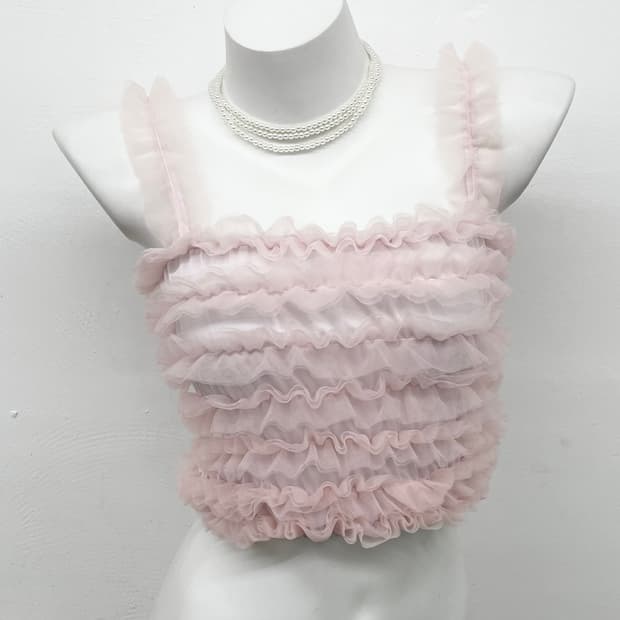 히메갸루 핑크 프릴 슬립