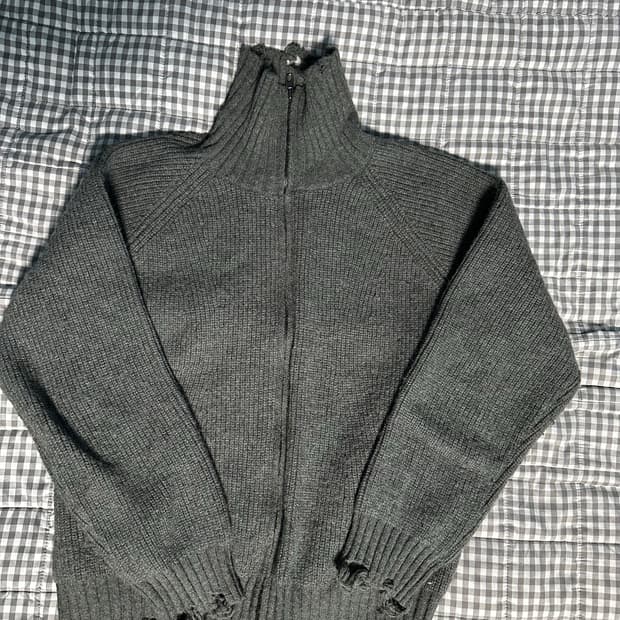 아이돈워너셀 니트집업 그레이 / L