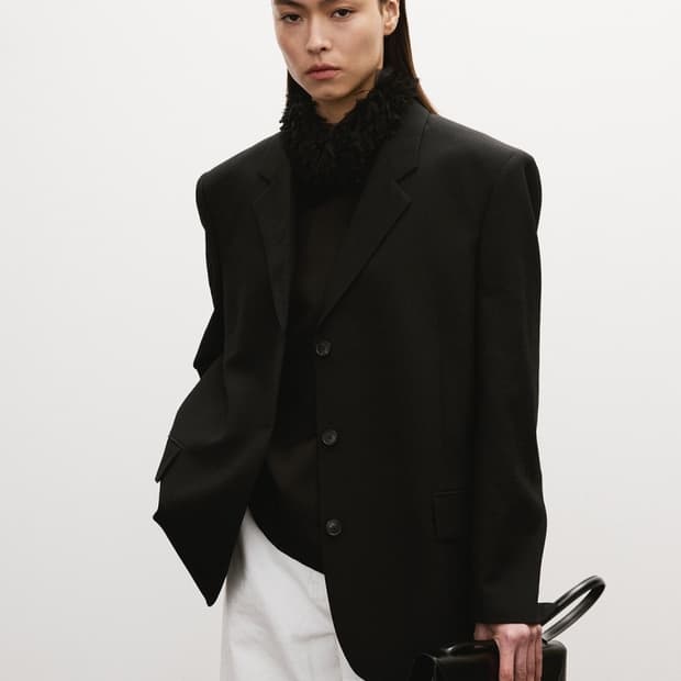 [할인] 렉토 RECTO 울 블렌드 테일러드 대디 싱글 자켓 블랙