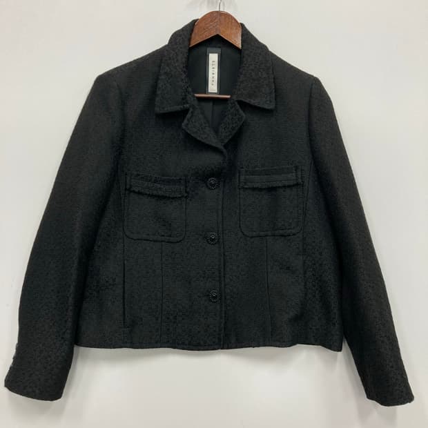 블랙 트위드 자켓