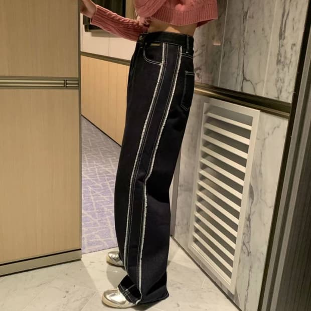 s) 포스터 생지라인데님 팬츠