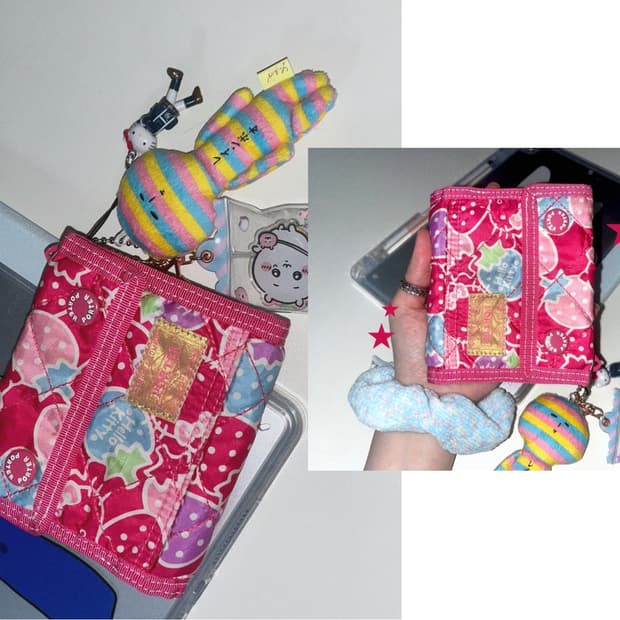 Porter 포터 x 헬로키티 콜라보 핑크 퀼팅 지갑