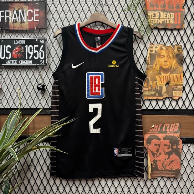 나이키 NBA LA 클리퍼스 스테이트먼트 에디션 코튼 나시티 블랙