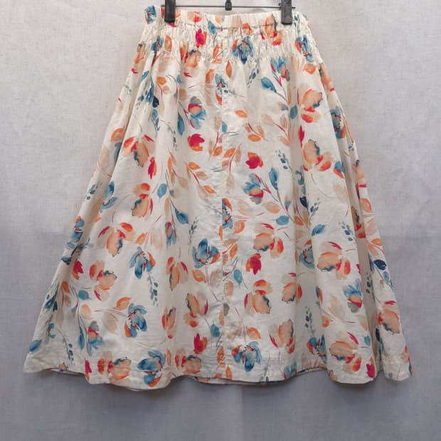 도나카란 플라워패턴 플레어 스커트