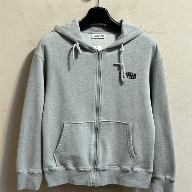 가니 오가닉 코튼 로고 후드집업