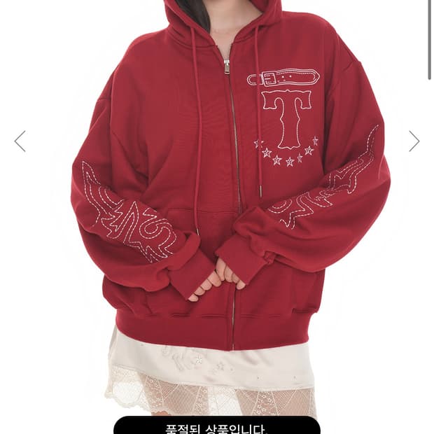 투머치택스 웨스턴 후드집업 레드