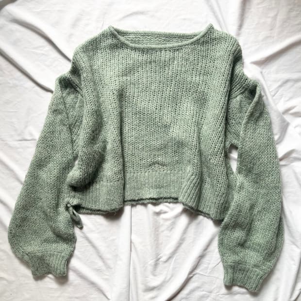 착샷 0/ 빈티지 로울리즈팜 일녀 민트 핀터깔 갸루 니트