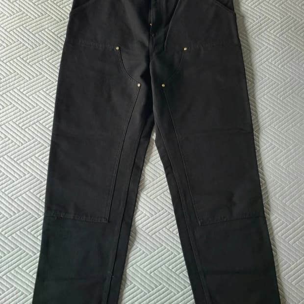 칼하트WIP 더블 니 팬츠 디어본 블랙 린스드 W36 L32