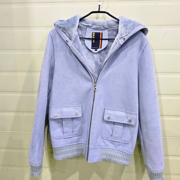 유럽수입 퍼 안감 후드 집업 자켓