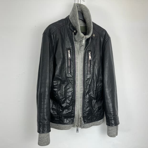 DSQUARED2 Hybrid Knit-Trim Calf Leather 