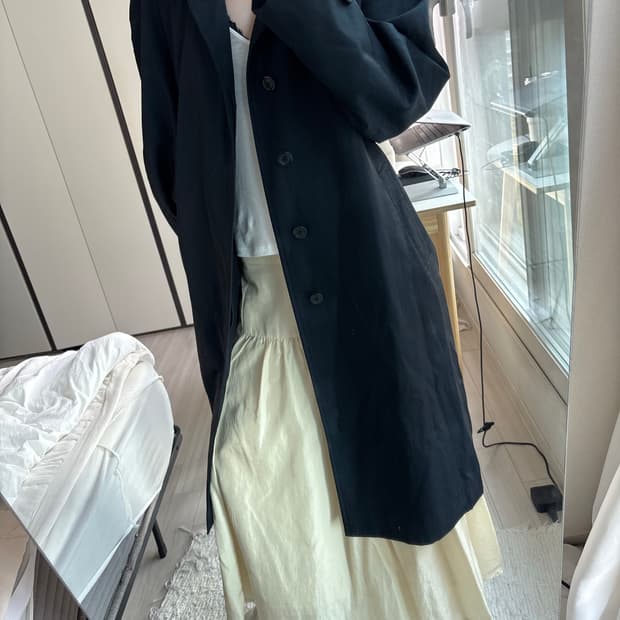 Navy Daddy Fit Trench Coat