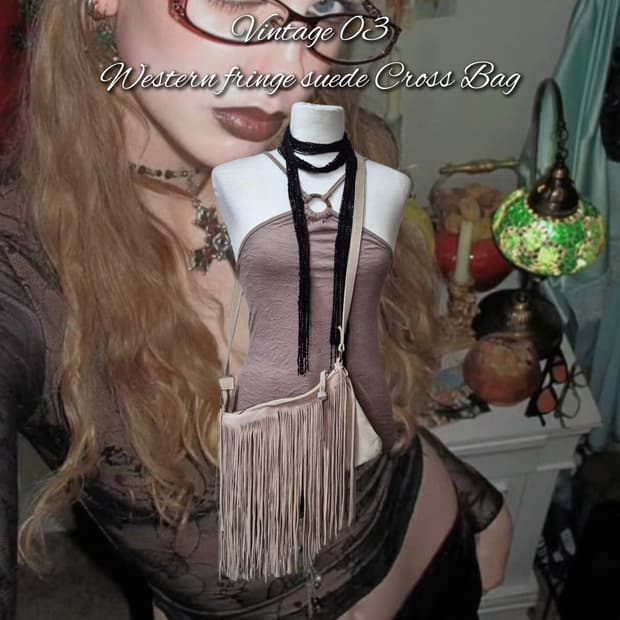 Vintage 03 Western fringe suede Cross Ba