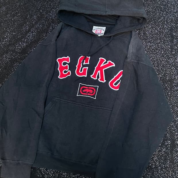 *Rare* 1990s  ECKO 올드스쿨 힙합 크롭핏 후드티