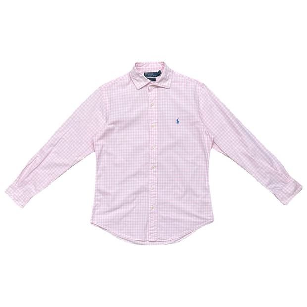 POLO RALPH LAUREN 와이드 카라 깅엄 셔츠 M