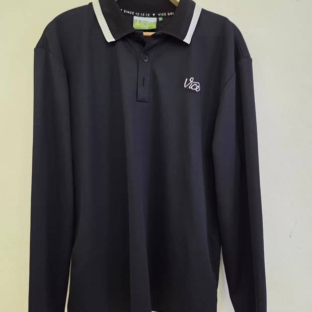 Vice Golf 남성 긴팔 카라티 블랙 XL